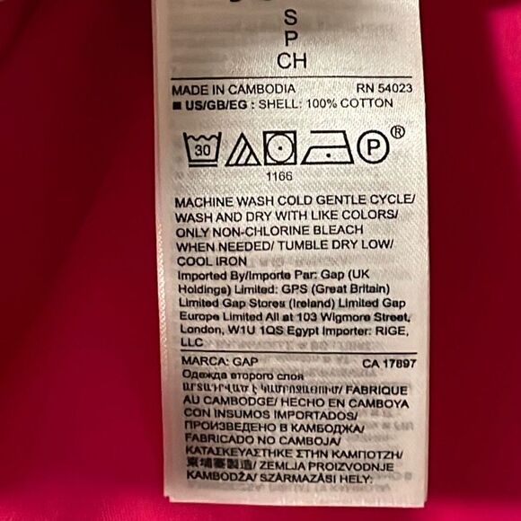 GAP pink boyfriend fit 100% cotton collar button front shirt S - Picture 10 of 12